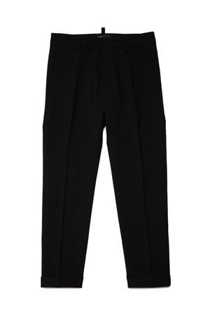 Black Polyester Trousers DSQUARED KIDS | DQ2276D0A8ADQ900